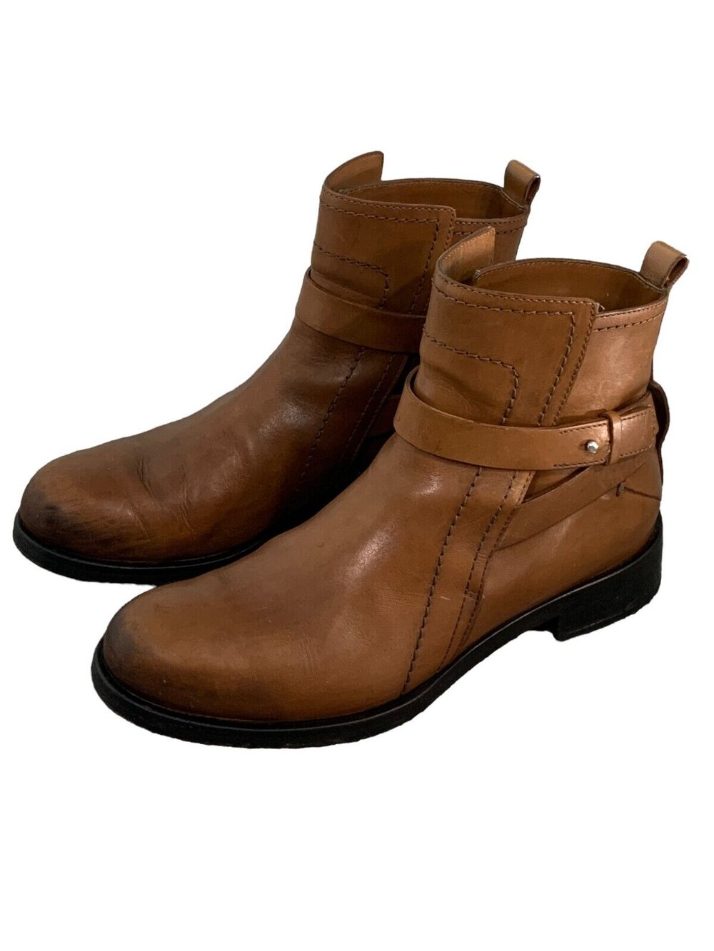 CNC COSTUME NATIONAL Leather Ankle Boots ankle strap EU size 37.5 made Italy